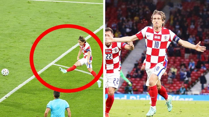 Luka Modric lập kỷ lục sau siêu phẩm trivela vào lưới Scotland